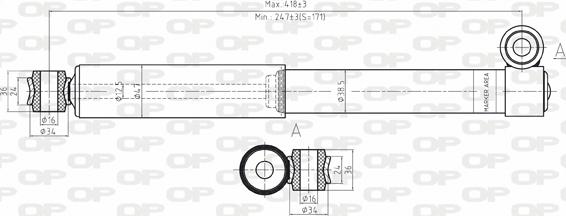 Open Parts SAB8033.12 - Amortizators adetalas.lv