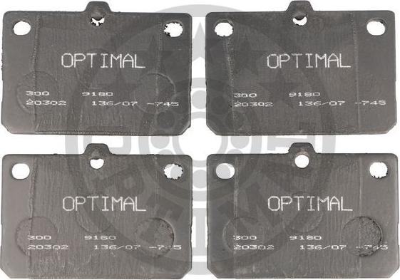 Optimal 9180 - Bremžu uzliku kompl., Disku bremzes adetalas.lv