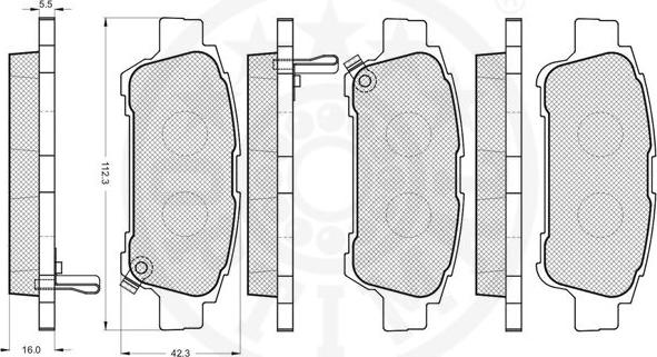 Optimal 82002 - Bremžu uzliku kompl., Disku bremzes adetalas.lv