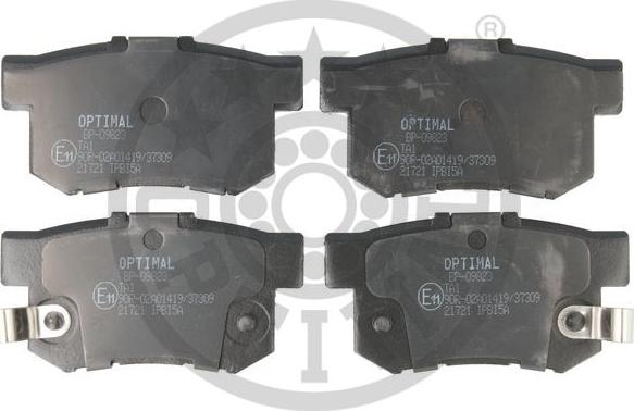 Optimal BP-09823 - Bremžu uzliku kompl., Disku bremzes adetalas.lv