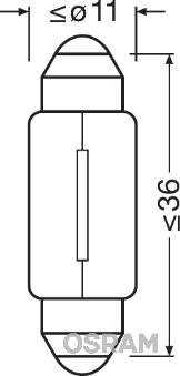 Osram 6461 - Kvēlspuldze, Salona telpas apgaismojums adetalas.lv