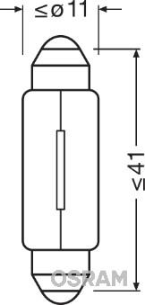 Osram 6411 - Kvēlspuldze, Salona telpas apgaismojums adetalas.lv