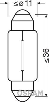 Osram 6418 - Kvēlspuldze, Numura apgaismojuma lukturis adetalas.lv