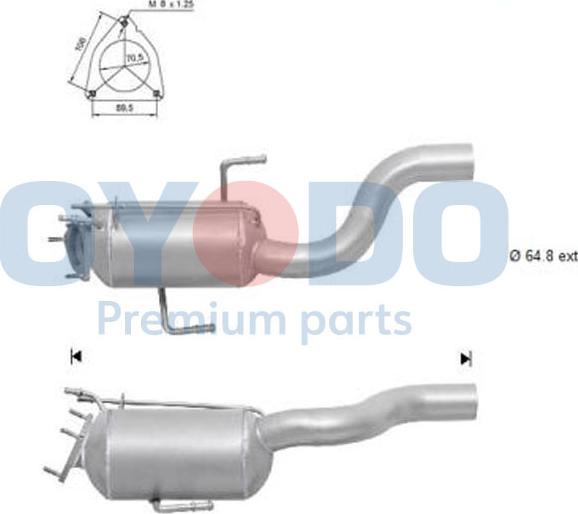 Oyodo 20N0040-OYO - Nosēdumu / Daļiņu filtrs, Izplūdes gāzu sistēma adetalas.lv