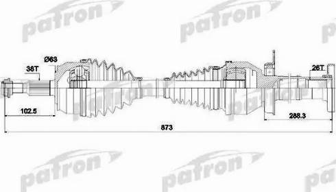 Patron PDS4502 - Piedziņas vārpsta adetalas.lv