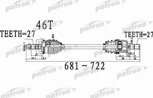 Patron PDS0490 - Piedziņas vārpsta adetalas.lv