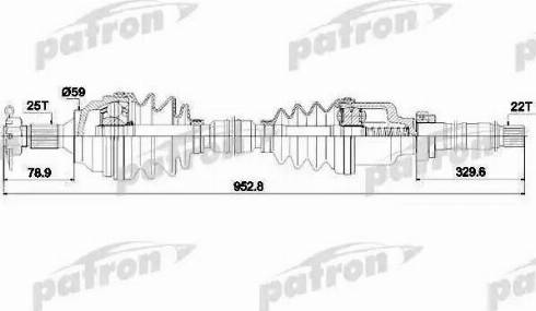 Patron PDS0729 - Piedziņas vārpsta adetalas.lv