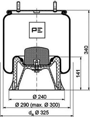 PE Automotive 084.099-72A - Pneimoatsperes spilvens, Pneimopiekare adetalas.lv