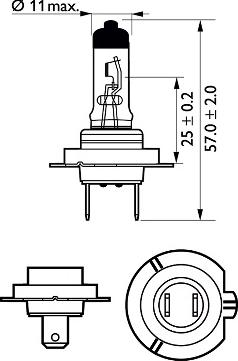 PHILIPS 12972ELC2 - Kvēlspuldze, Tālās gaismas lukturis adetalas.lv