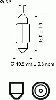 PHILIPS 12844 - Kvēlspuldze, Pieejas signāla gaisma adetalas.lv