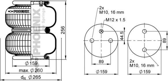 Phoenix SP 2 B 12 R-A-3 - Pneimoatsperes spilvens, Pneimopiekare adetalas.lv