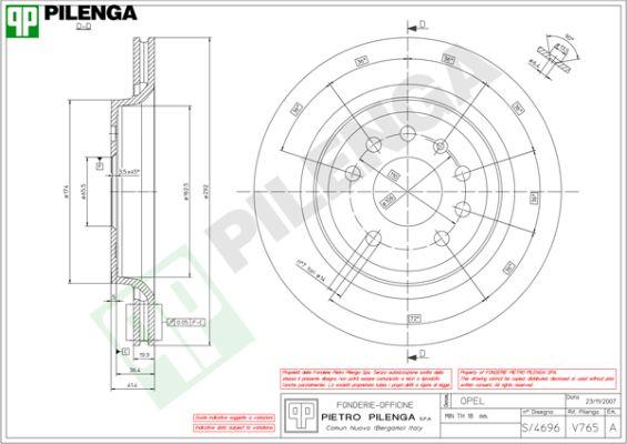 Pilenga V765 - Bremžu diski adetalas.lv