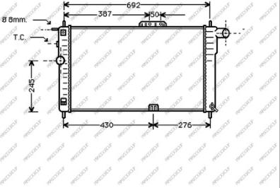 Prasco DW001R001 - Radiators, Motora dzesēšanas sistēma adetalas.lv