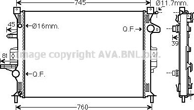 Prasco VO2187 - Radiators, Motora dzesēšanas sistēma adetalas.lv