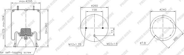 Prime-Ride 1R11-750 - Pneimoatsperes spilvens, Pneimopiekare adetalas.lv