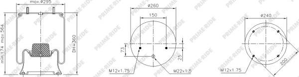 Prime-Ride 1R11-710 - Pneimoatsperes spilvens, Pneimopiekare adetalas.lv