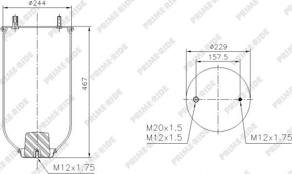 Prime-Ride 1R12-842 - Pneimoatsperes spilvens, Pneimopiekare adetalas.lv