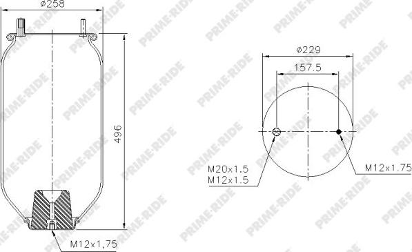 Prime-Ride 1R12-761 - Pneimoatsperes spilvens, Pneimopiekare adetalas.lv