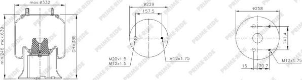 Prime-Ride 1R12-702 - Pneimoatsperes spilvens, Pneimopiekare adetalas.lv