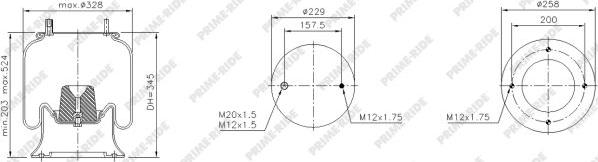 Prime-Ride 1R12-719 - Pneimoatsperes spilvens, Pneimopiekare adetalas.lv