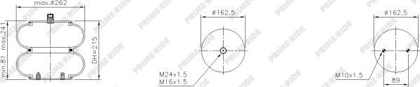 Prime-Ride 2B9-234 - Pneimoatsperes spilvens, Pneimopiekare adetalas.lv