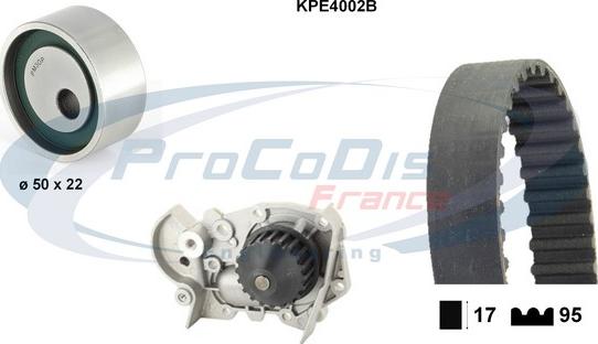 Procodis France KPE4002B - Ūdenssūknis + Zobsiksnas komplekts adetalas.lv