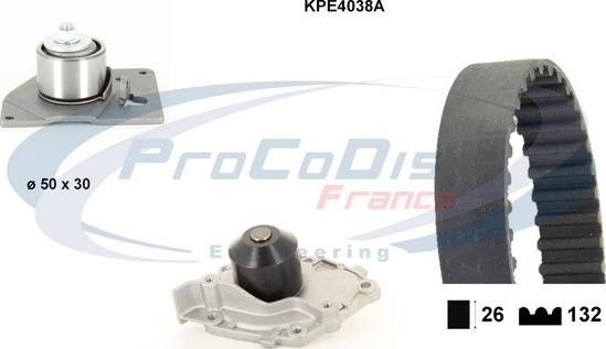 Procodis France KPE4038A - Ūdenssūknis + Zobsiksnas komplekts adetalas.lv