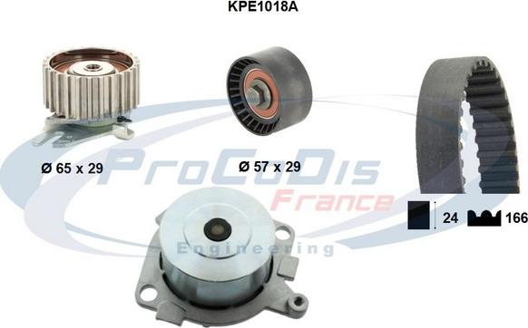 Procodis France KPE1018A - Ūdenssūknis + Zobsiksnas komplekts adetalas.lv