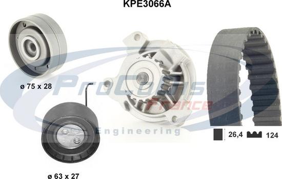 Procodis France KPE3066A - Ūdenssūknis + Zobsiksnas komplekts adetalas.lv