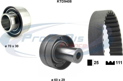 Procodis France KTD9408 - Zobsiksnas komplekts adetalas.lv