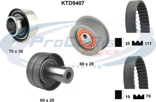 Procodis France KTD9407 - Zobsiksnas komplekts adetalas.lv