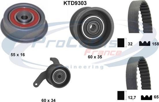 Procodis France KTD9303 - Zobsiksnas komplekts adetalas.lv