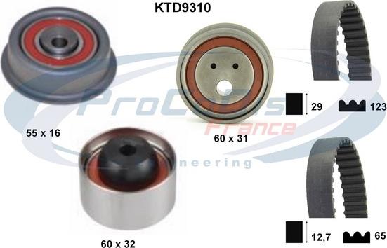 Procodis France KTD9310 - Zobsiksnas komplekts adetalas.lv