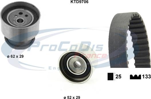 Procodis France KTD9706 - Zobsiksnas komplekts adetalas.lv