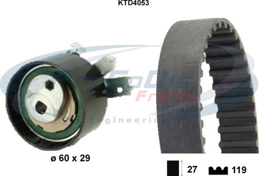 Procodis France KTD4053 - Zobsiksnas komplekts adetalas.lv