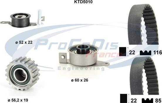 Procodis France KTD5010 - Zobsiksnas komplekts adetalas.lv