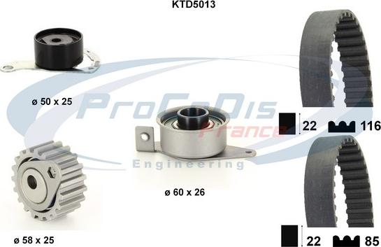 Procodis France KTD5013 - Zobsiksnas komplekts adetalas.lv