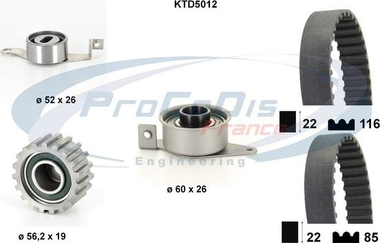 Procodis France KTD5012 - Zobsiksnas komplekts adetalas.lv