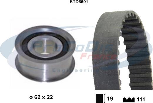 Procodis France KTD6501 - Zobsiksnas komplekts adetalas.lv