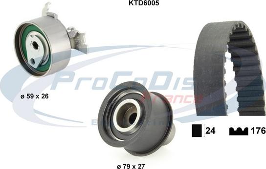 Procodis France KTD6005 - Zobsiksnas komplekts adetalas.lv