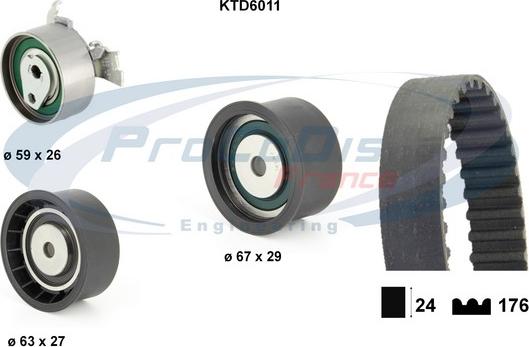 Procodis France KTD6011 - Zobsiksnas komplekts adetalas.lv