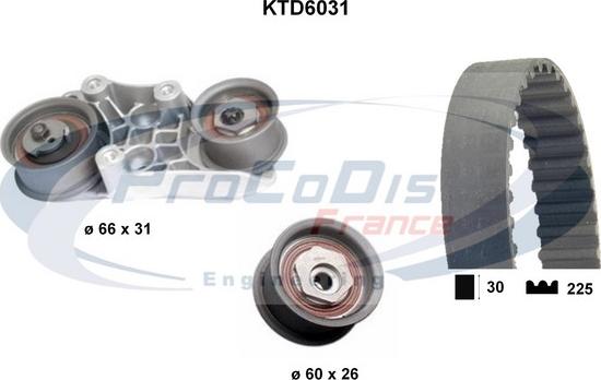 Procodis France KTD6031 - Zobsiksnas komplekts adetalas.lv