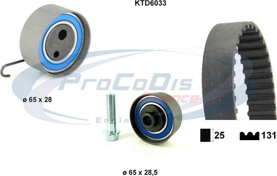 Procodis France KTD6033 - Zobsiksnas komplekts adetalas.lv