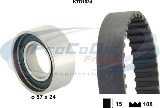 Procodis France KTD1034 - Zobsiksnas komplekts adetalas.lv