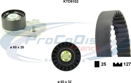 Procodis France KTD8102 - Zobsiksnas komplekts adetalas.lv