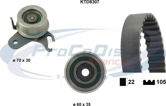 Procodis France KTD8307 - Zobsiksnas komplekts adetalas.lv