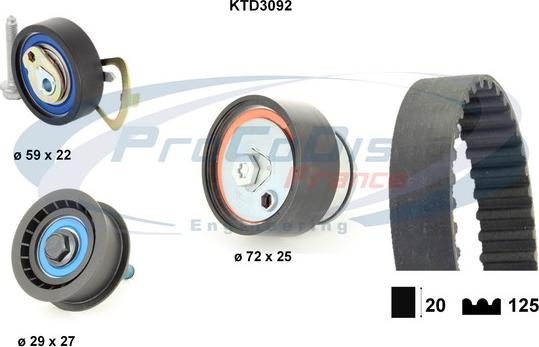 Procodis France KTD3092 - Zobsiksnas komplekts adetalas.lv