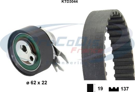 Procodis France KTD3044 - Zobsiksnas komplekts adetalas.lv