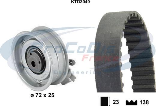 Procodis France KTD3040 - Zobsiksnas komplekts adetalas.lv