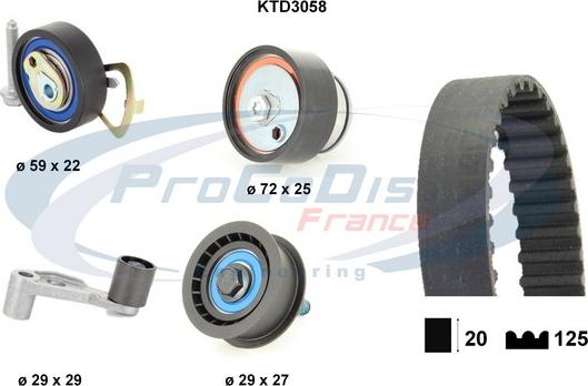 Procodis France KTD3058 - Zobsiksnas komplekts adetalas.lv